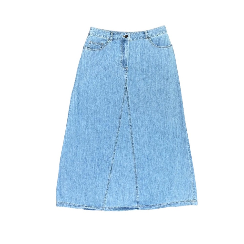 J. Jill Vintage Denim Midi Skirt Women’s 6 US Light Wash A-Line